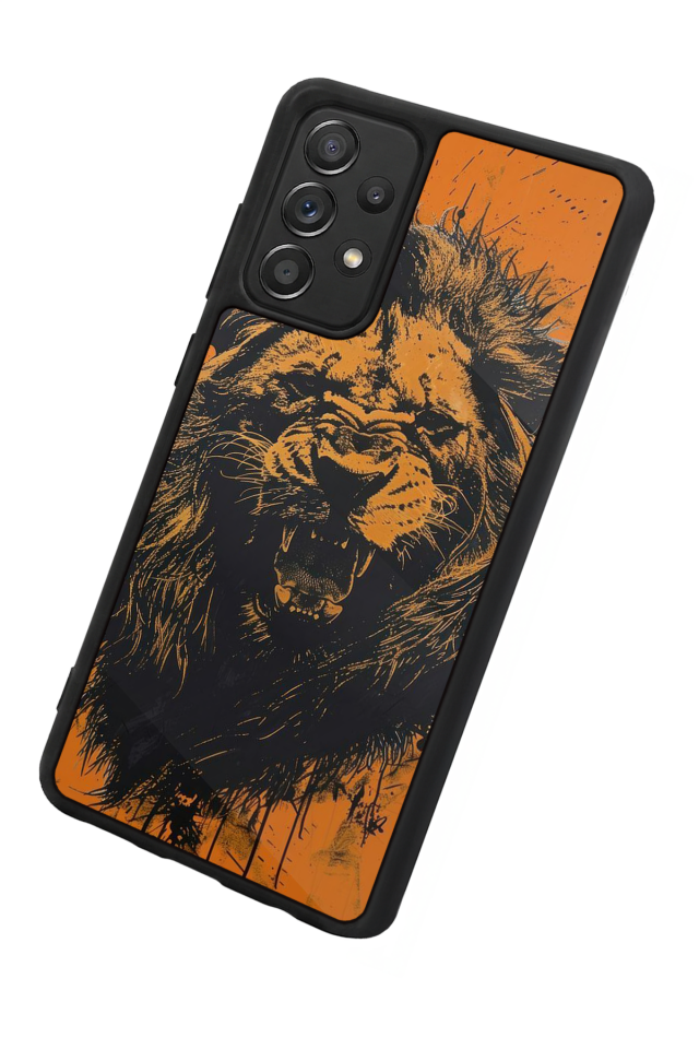Samsung Galaxy A72 Uyumlu Aslan Tasarımlı Glossy Premium Kılıf