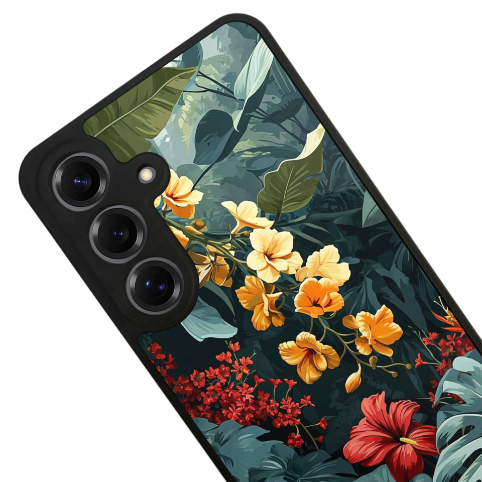 Samsung Galaxy S25 Uyumlu Botanik Tasarımlı Glossy Premium Kılıf