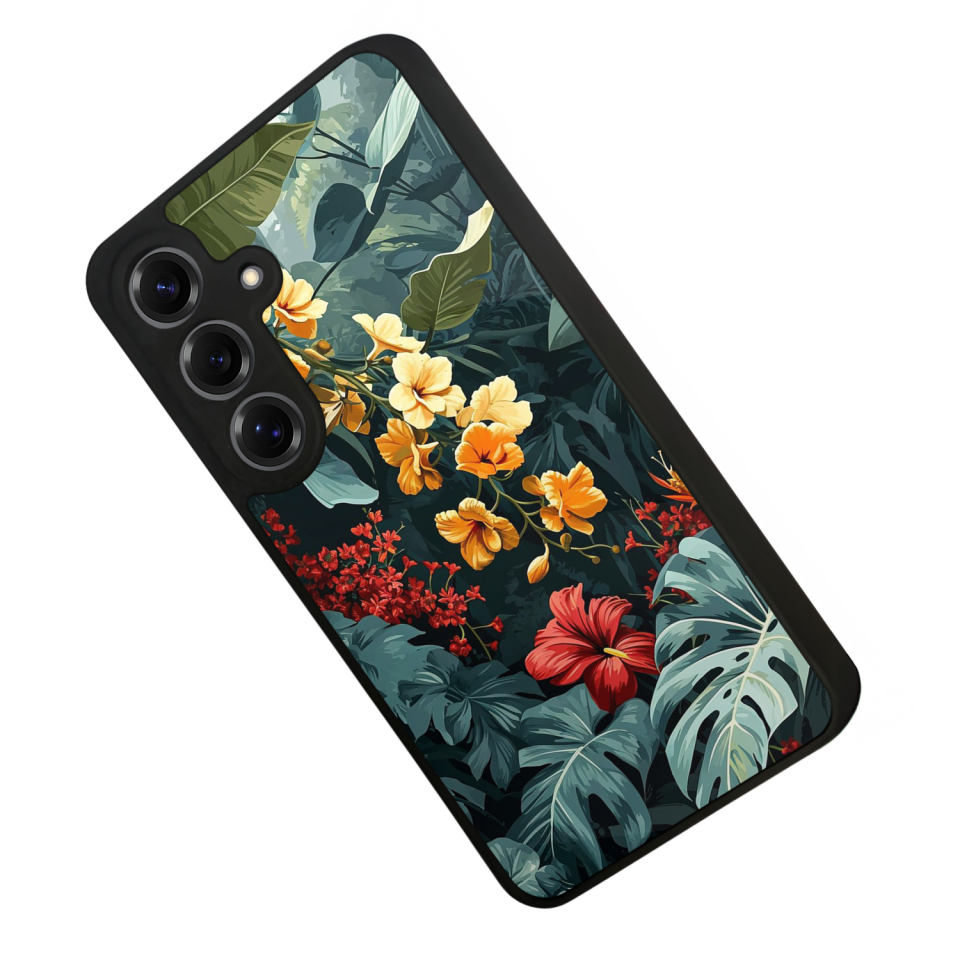 Samsung Galaxy S25 Uyumlu Botanik Tasarımlı Glossy Premium Kılıf