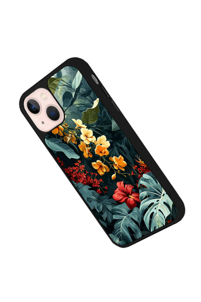 iPhone 13/14 Uyumlu Botanik Tasarımlı Glossy Premium Kılıf
