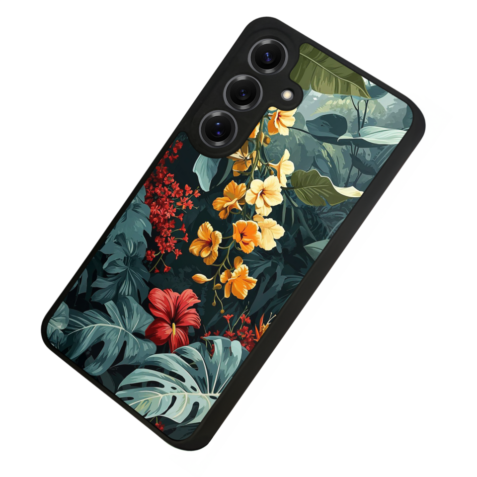 Samsung Galaxy S25 Uyumlu Botanik Tasarımlı Glossy Premium Kılıf