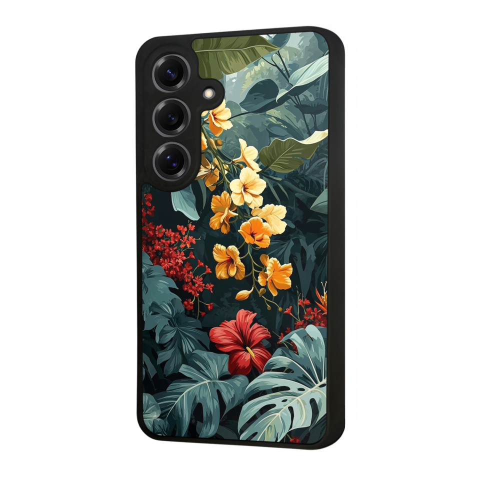 Samsung Galaxy S25 Uyumlu Botanik Tasarımlı Glossy Premium Kılıf