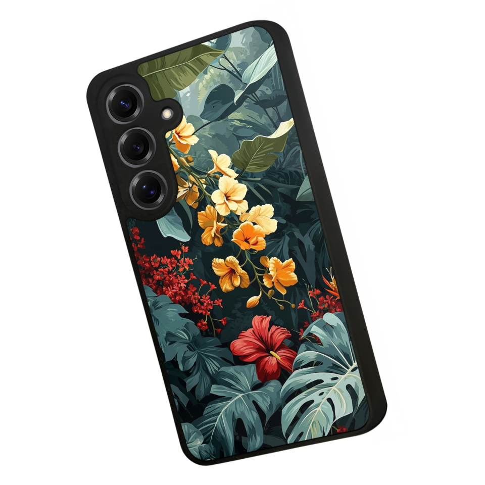 Samsung Galaxy S25 Uyumlu Botanik Tasarımlı Glossy Premium Kılıf