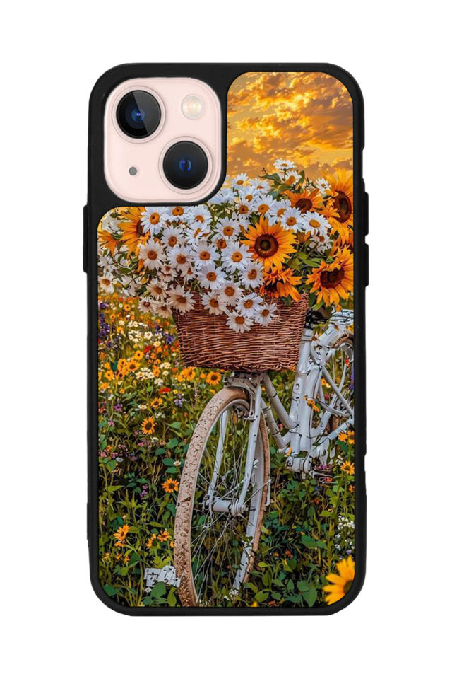 iPhone 13 Mini Uyumlu Cicek Tasarımlı Glossy Premium Kılıf
