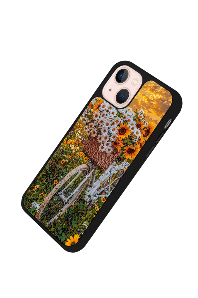 iPhone 13 Mini Uyumlu Cicek Tasarımlı Glossy Premium Kılıf
