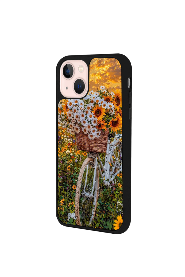 iPhone 13 Mini Uyumlu Cicek Tasarımlı Glossy Premium Kılıf