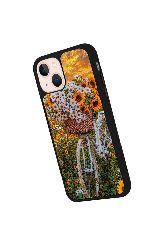 iPhone 13 Mini Uyumlu Cicek Tasarımlı Glossy Premium Kılıf