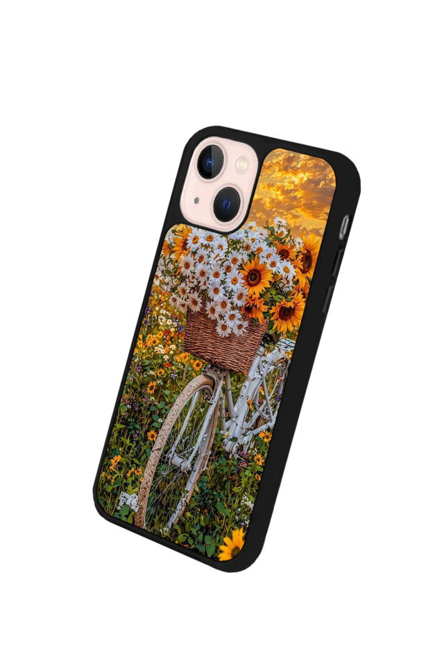 iPhone 13 Mini Uyumlu Cicek Tasarımlı Glossy Premium Kılıf