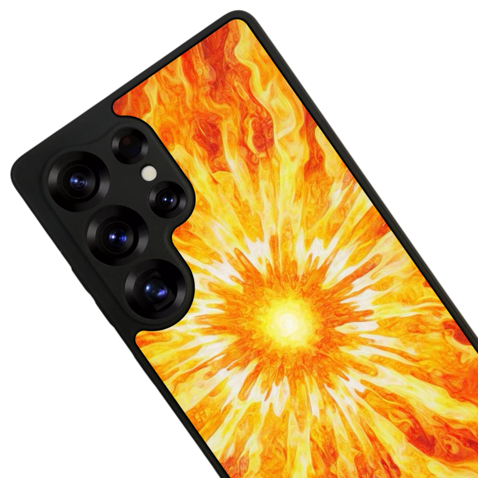 Samsung Galaxy S25 Ultra Uyumlu Güneş Tasarımlı Glossy Premium Kılıf