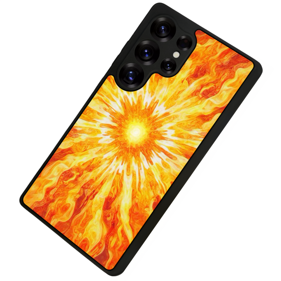 Samsung Galaxy S25 Ultra Uyumlu Güneş Tasarımlı Glossy Premium Kılıf