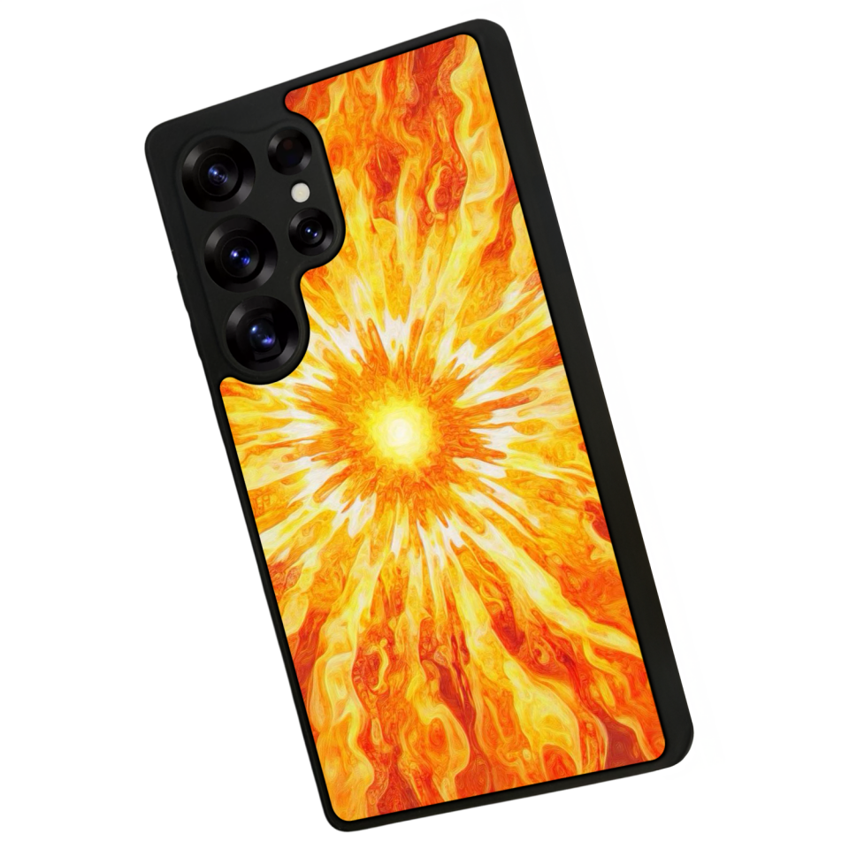 Samsung Galaxy S25 Ultra Uyumlu Güneş Tasarımlı Glossy Premium Kılıf