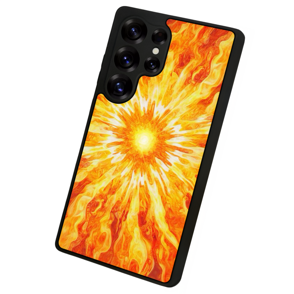 Samsung Galaxy S25 Ultra Uyumlu Güneş Tasarımlı Glossy Premium Kılıf