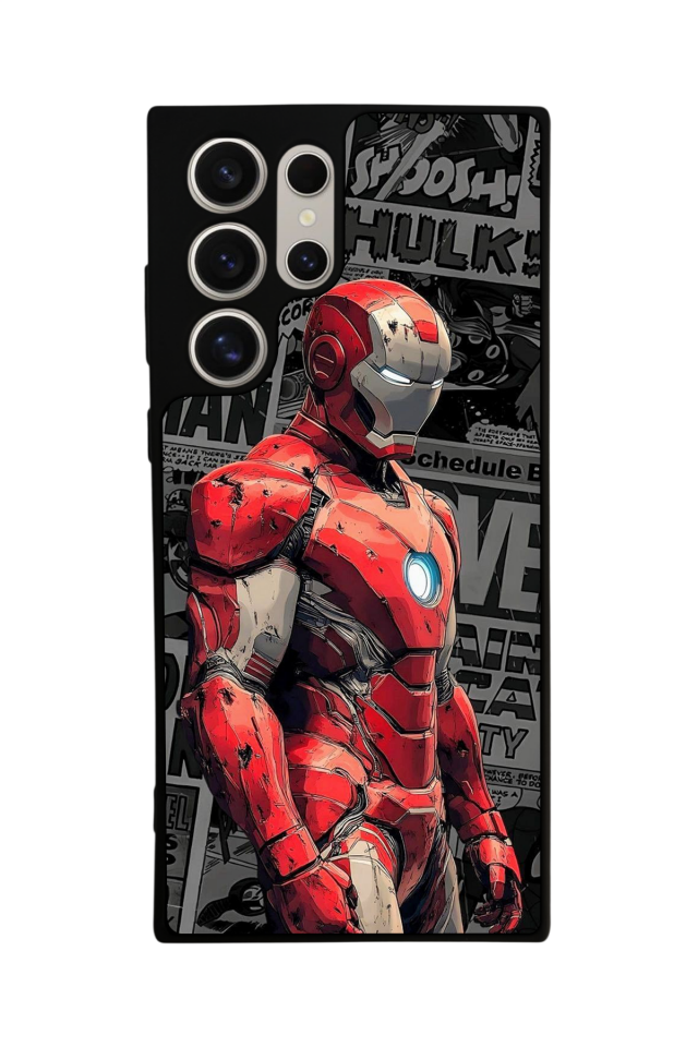 Samsung Galaxy S23 Ultra Uyumlu  Iron Man ( Demir Adam ) Tasarımlı Glossy Premium Kılıf
