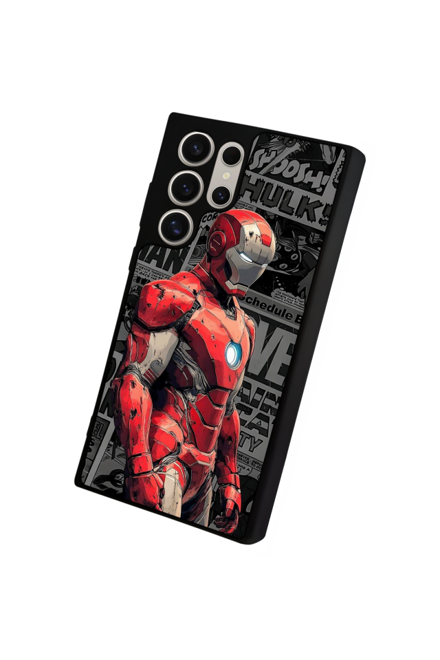 Samsung Galaxy S23 Ultra Uyumlu  Iron Man ( Demir Adam ) Tasarımlı Glossy Premium Kılıf
