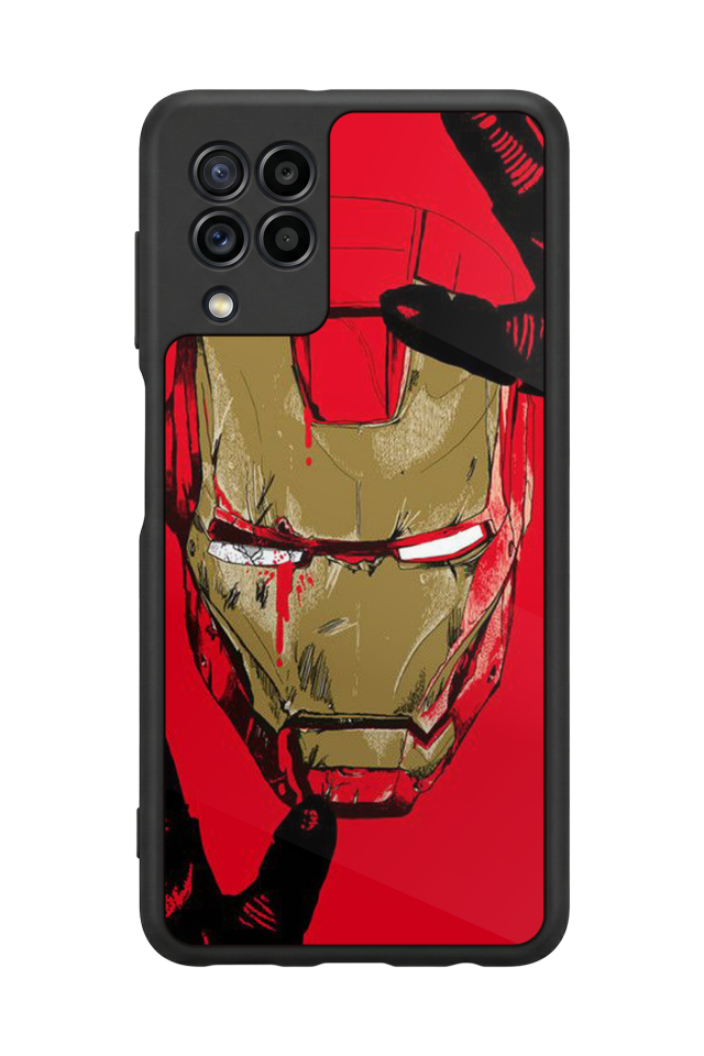 Samsung Galaxy M22 Uyumlu  Iron Man ( Demir Adam ) Tasarımlı Glossy Premium Kılıf