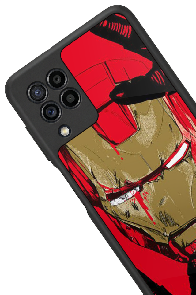 Samsung Galaxy M22 Uyumlu  Iron Man ( Demir Adam ) Tasarımlı Glossy Premium Kılıf