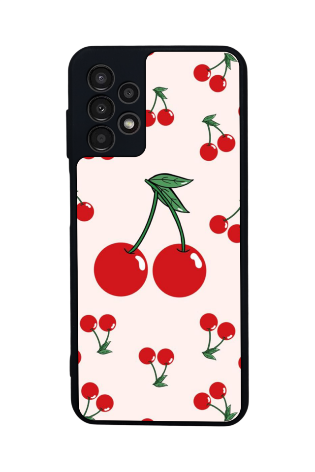 Samsung Galaxy A23 Uyumlu Kiraz Tasarımlı Glossy Premium Kılıf