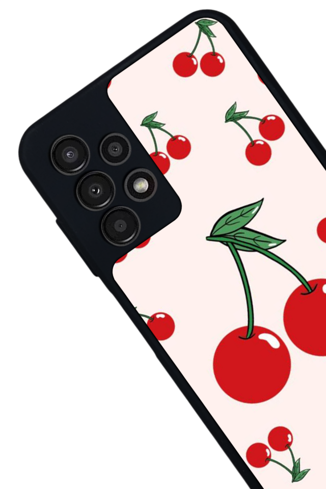 Samsung Galaxy A23 Uyumlu Kiraz Tasarımlı Glossy Premium Kılıf