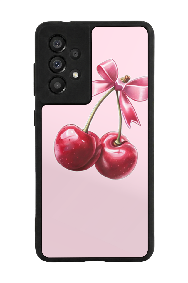 Samsung Galaxy A73 Uyumlu Kiraz Tasarımlı Glossy Premium Kılıf
