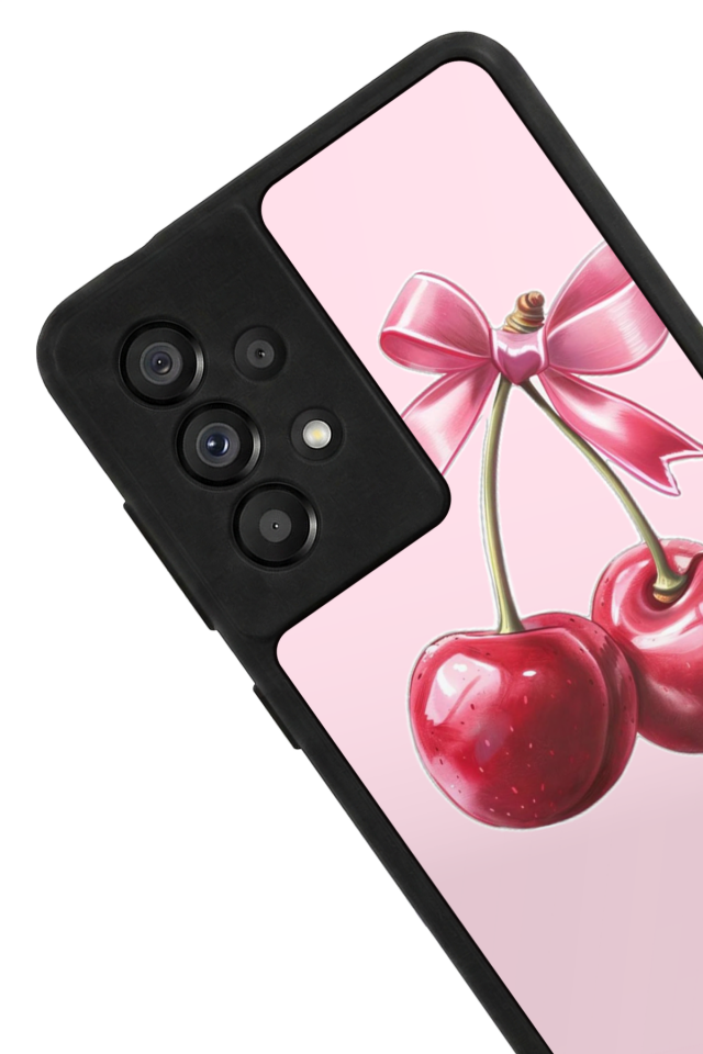Samsung Galaxy A73 Uyumlu Kiraz Tasarımlı Glossy Premium Kılıf
