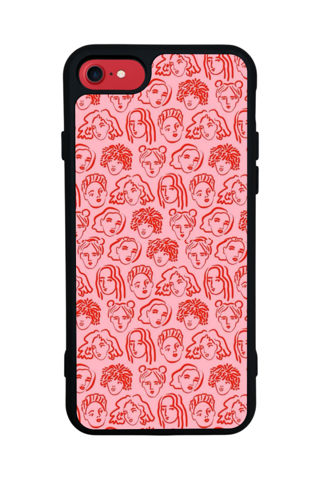 iPhone SE Uyumlu Line Art Tasarımlı Glossy Premium Kılıf