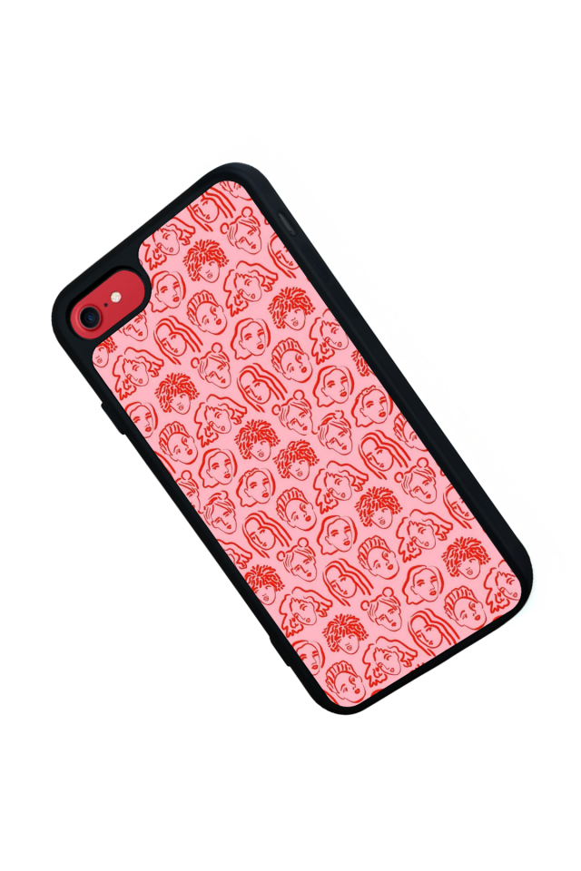 iPhone SE Uyumlu Line Art Tasarımlı Glossy Premium Kılıf