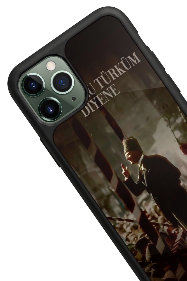 iPhone 11 Pro Max Uyumlu Mustafa Kemal Ataturk Tasarımlı Glossy Premium Kılıf