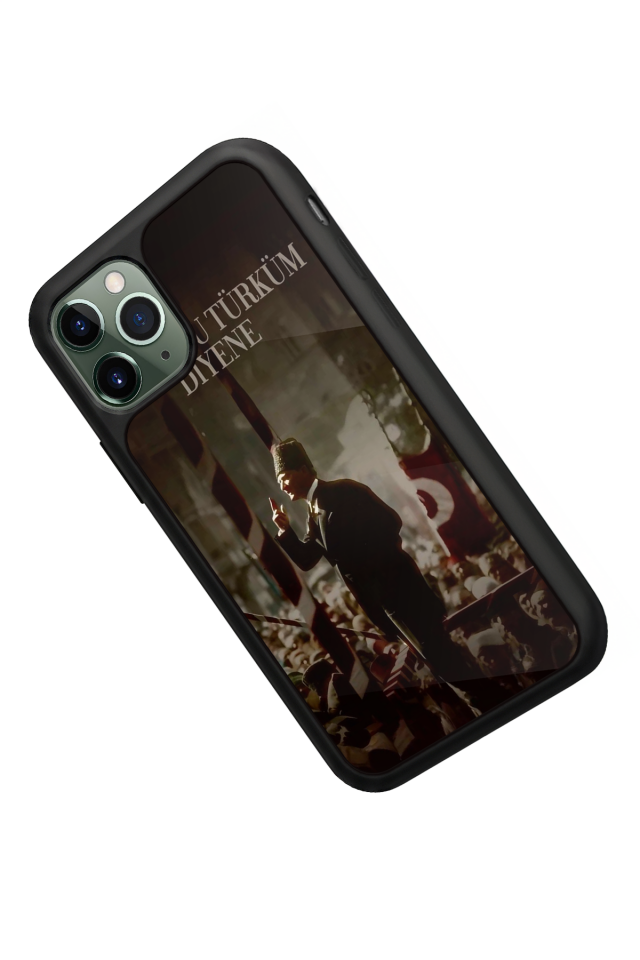 iPhone 11 Pro Max Uyumlu Mustafa Kemal Ataturk Tasarımlı Glossy Premium Kılıf