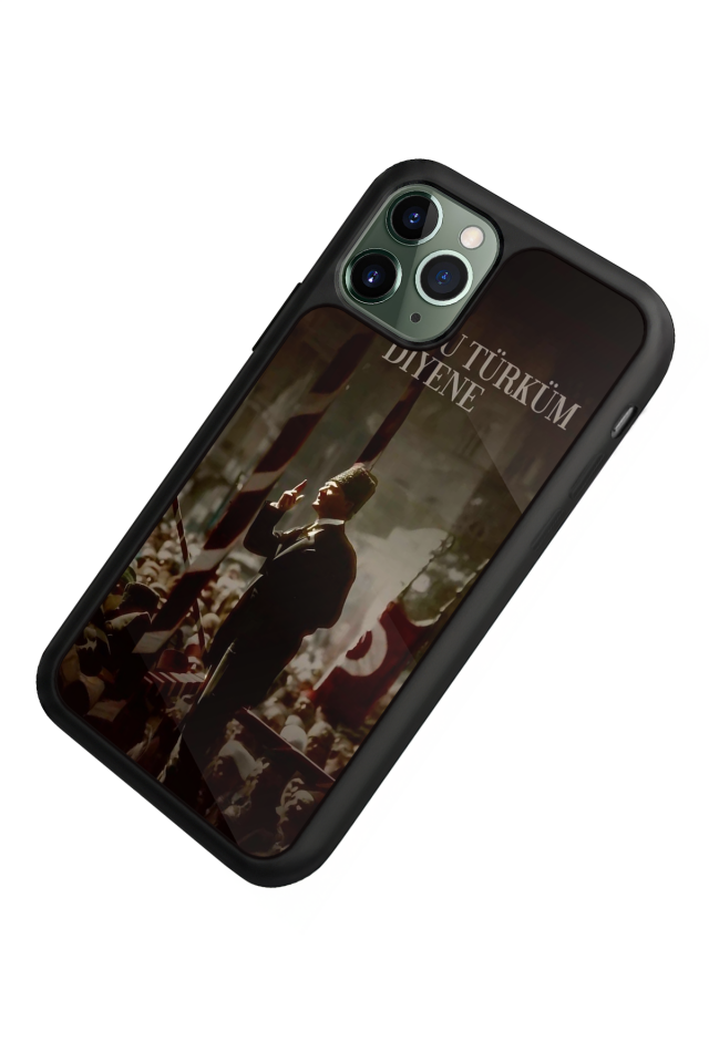 iPhone 11 Pro Max Uyumlu Mustafa Kemal Ataturk Tasarımlı Glossy Premium Kılıf