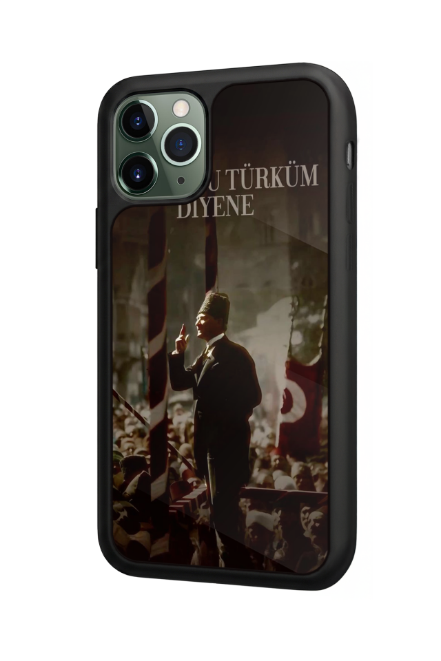 iPhone 11 Pro Max Uyumlu Mustafa Kemal Ataturk Tasarımlı Glossy Premium Kılıf