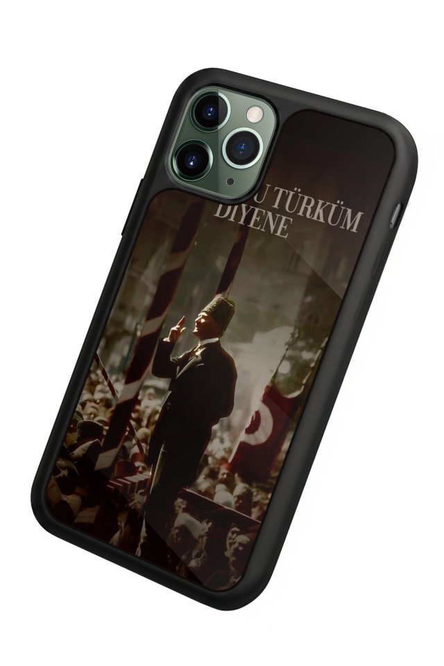 iPhone 11 Pro Max Uyumlu Mustafa Kemal Ataturk Tasarımlı Glossy Premium Kılıf