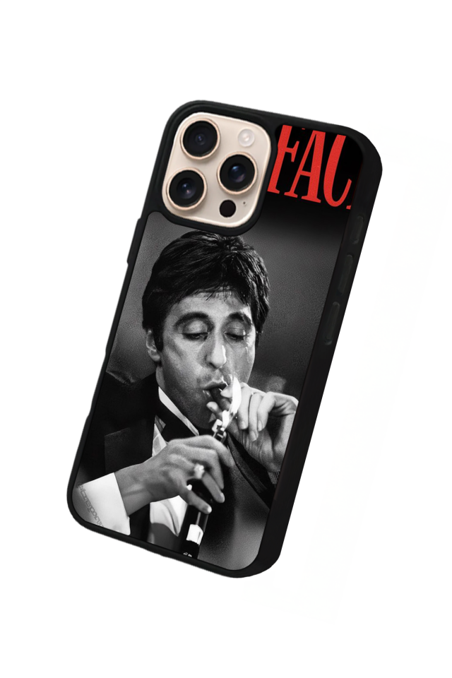 iPhone 14 Pro Uyumlu Scarface Tasarımlı Glossy Premium Kılıf