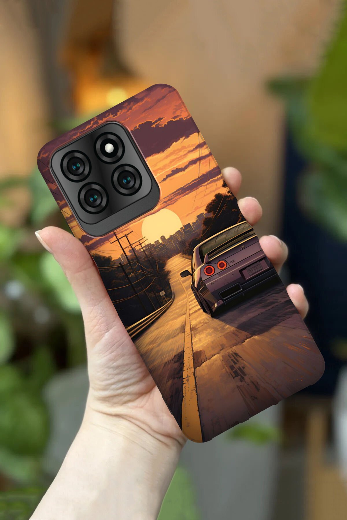 Reeder S71 Uyumlu Kamera Korumalı Araba Manzarası Desenli HD Baskılı Silikon Kılıf