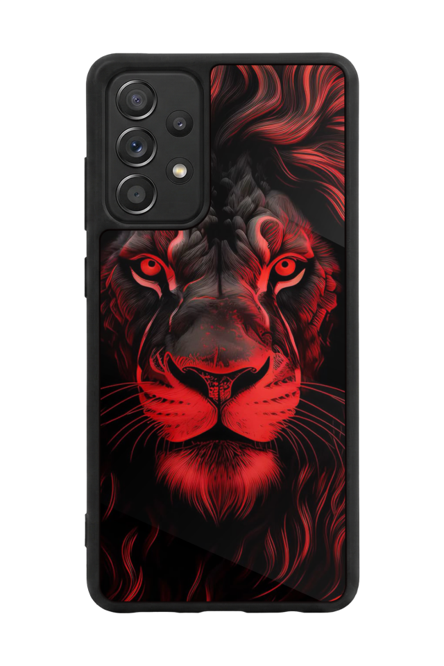 Samsung Galaxy A72 Uyumlu Aslan Tasarımlı Glossy Premium Kılıf