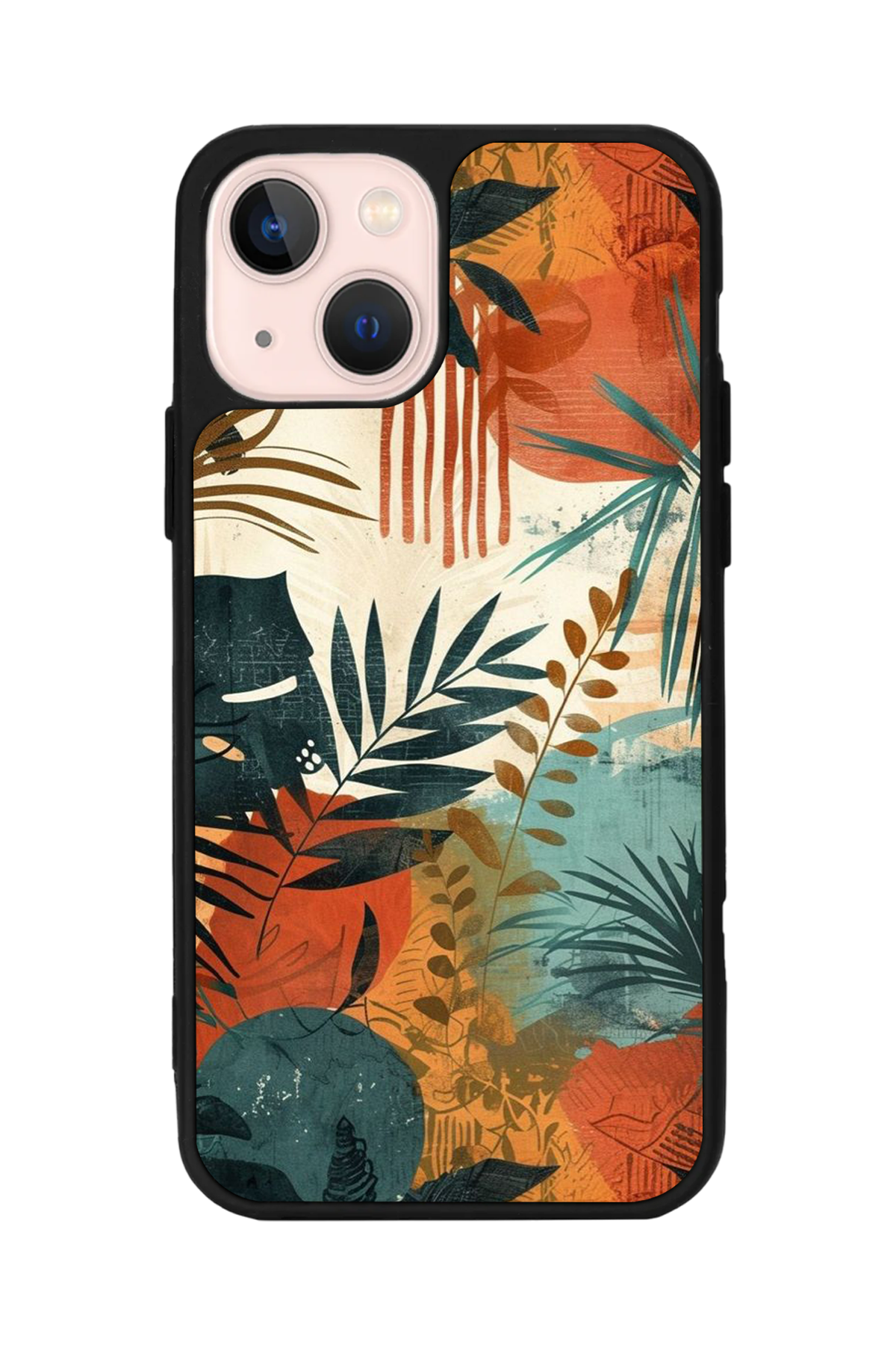 iPhone 13/14 Uyumlu Botanik Tasarımlı Glossy Premium Kılıf