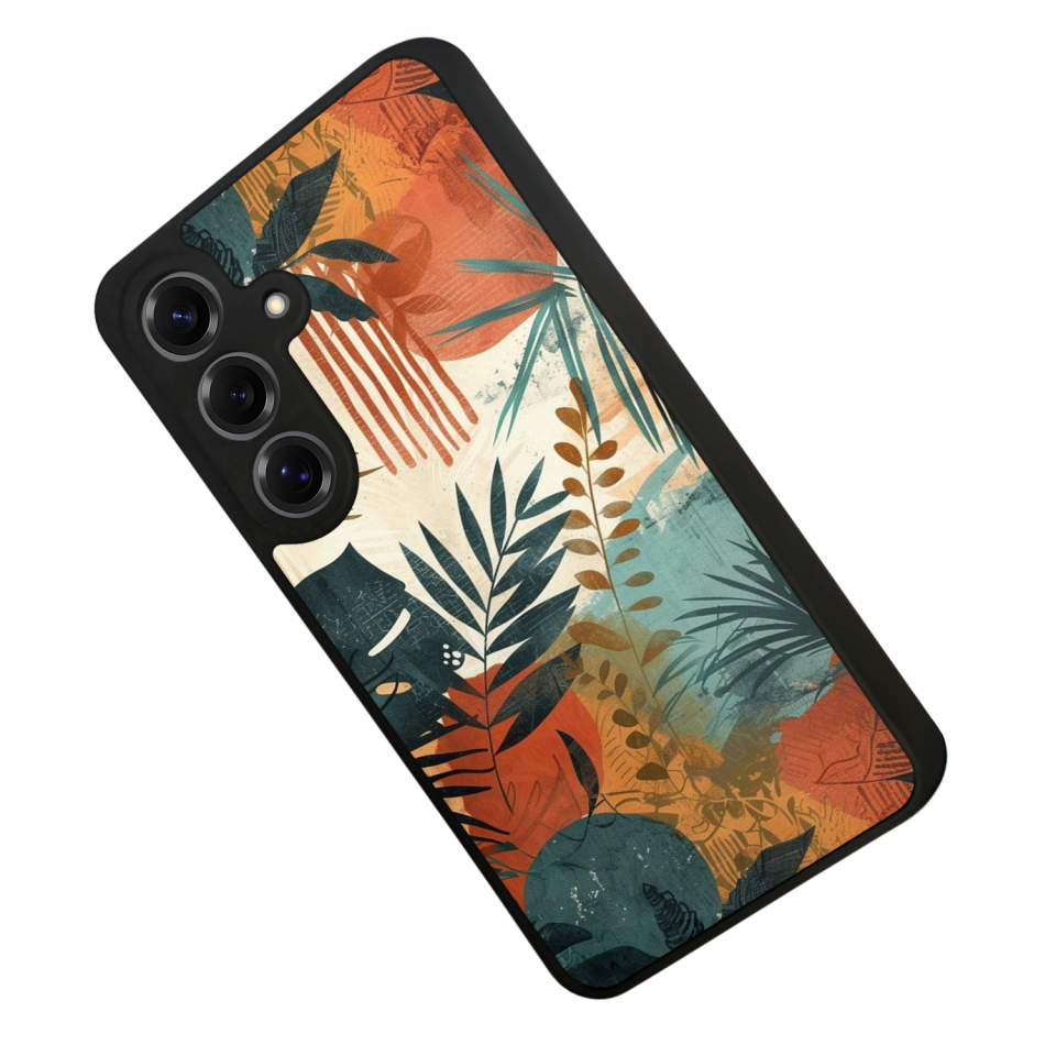 Samsung Galaxy S25 Uyumlu Botanik Tasarımlı Glossy Premium Kılıf