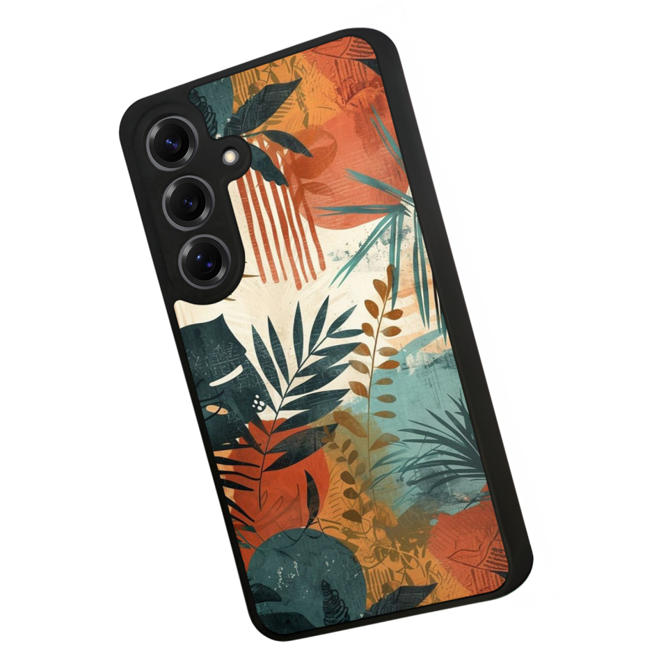 Samsung Galaxy S25 Uyumlu Botanik Tasarımlı Glossy Premium Kılıf