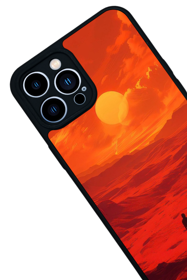 iPhone 12 Pro Max Uyumlu Güneş Tasarımlı Glossy Premium Kılıf