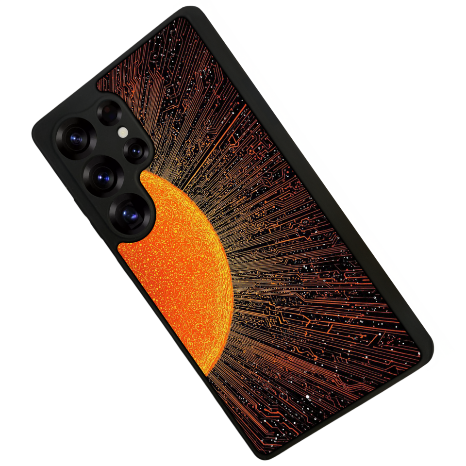 Samsung Galaxy S25 Ultra Uyumlu Güneş Tasarımlı Glossy Premium Kılıf