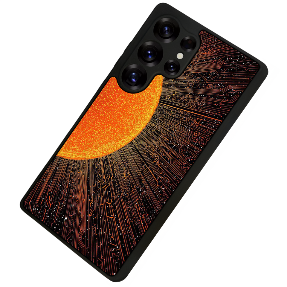 Samsung Galaxy S25 Ultra Uyumlu Güneş Tasarımlı Glossy Premium Kılıf