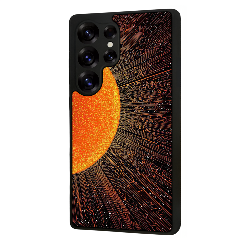 Samsung Galaxy S25 Ultra Uyumlu Güneş Tasarımlı Glossy Premium Kılıf