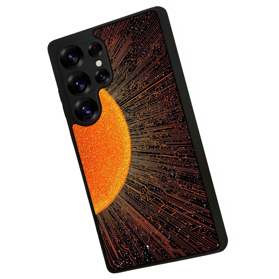 Samsung Galaxy S25 Ultra Uyumlu Güneş Tasarımlı Glossy Premium Kılıf