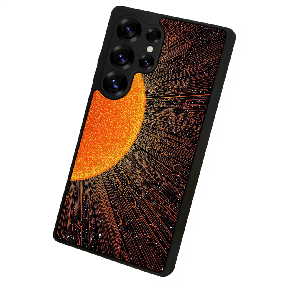 Samsung Galaxy S25 Ultra Uyumlu Güneş Tasarımlı Glossy Premium Kılıf