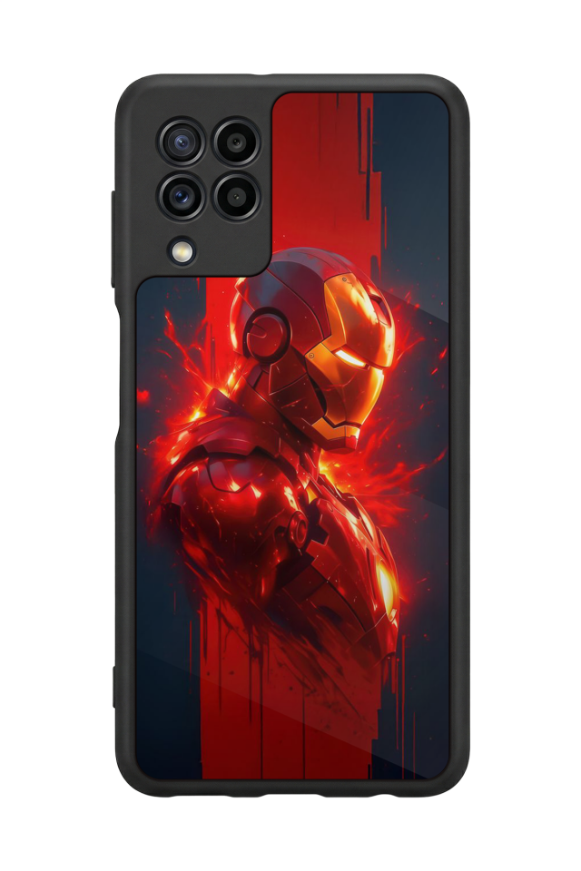 Samsung Galaxy M22 Uyumlu  Iron Man ( Demir Adam ) Tasarımlı Glossy Premium Kılıf