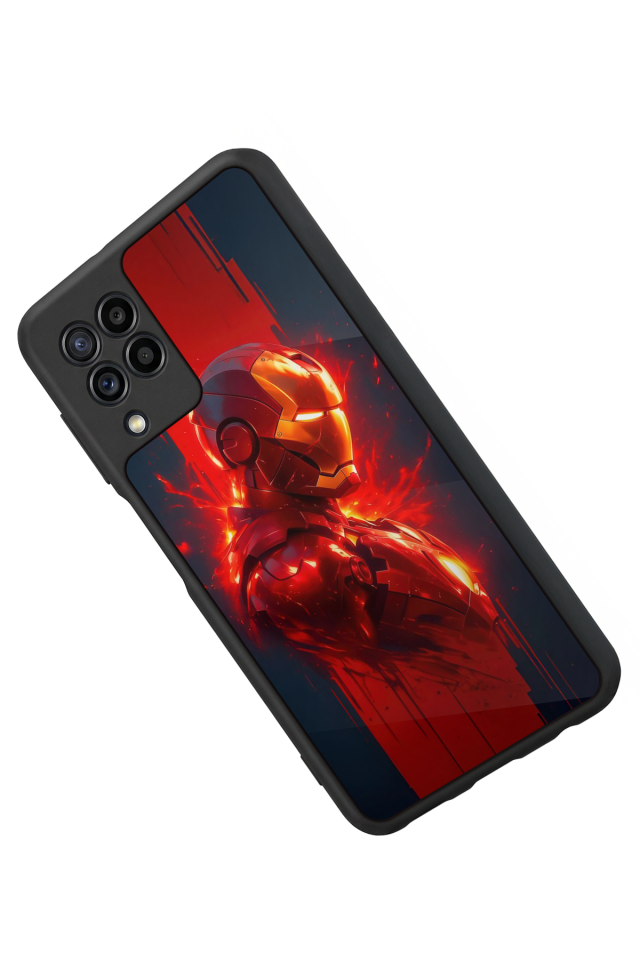 Samsung Galaxy M22 Uyumlu  Iron Man ( Demir Adam ) Tasarımlı Glossy Premium Kılıf