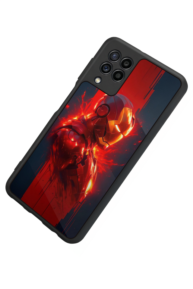 Samsung Galaxy M22 Uyumlu  Iron Man ( Demir Adam ) Tasarımlı Glossy Premium Kılıf
