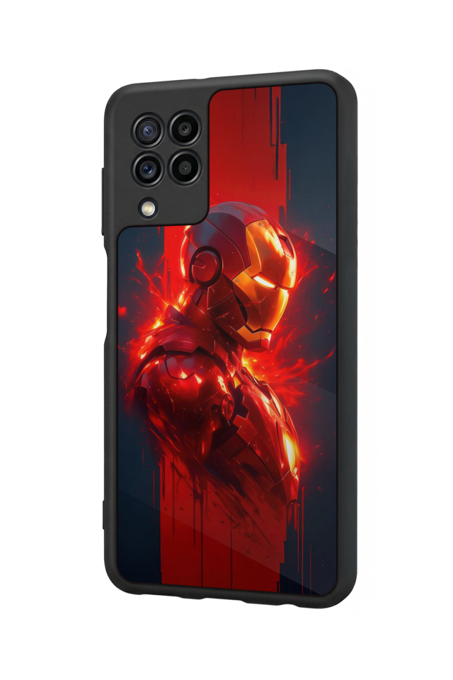Samsung Galaxy M22 Uyumlu  Iron Man ( Demir Adam ) Tasarımlı Glossy Premium Kılıf