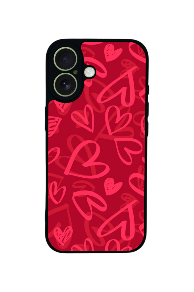 iPhone 17 Uyumlu Kalp Love Tasarımlı Glossy Premium Kılıf