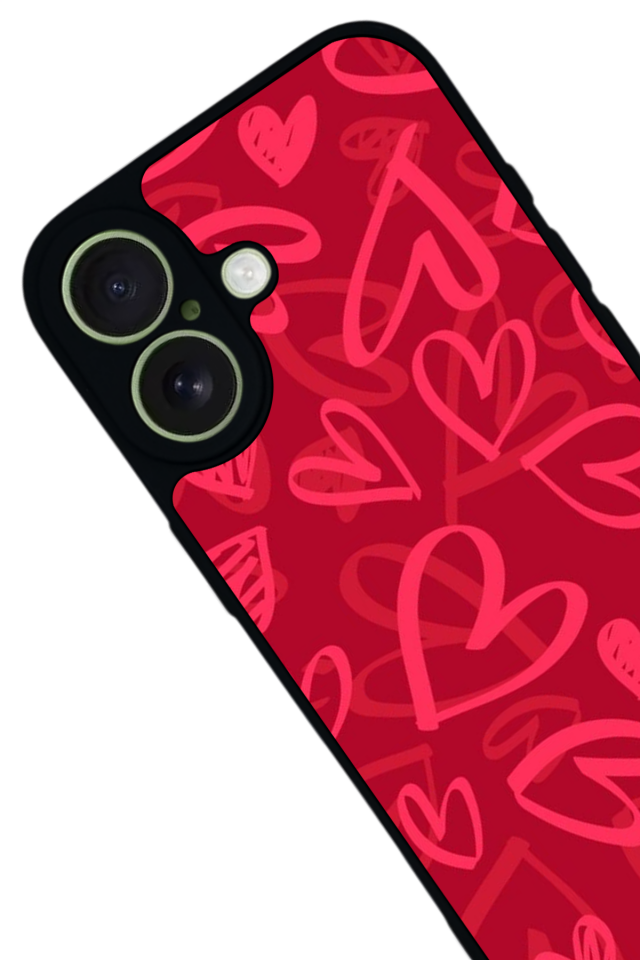 iPhone 17 Uyumlu Kalp Love Tasarımlı Glossy Premium Kılıf