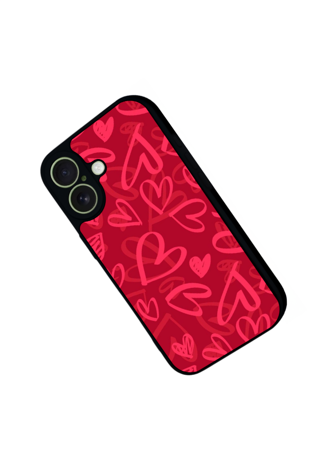 iPhone 17 Uyumlu Kalp Love Tasarımlı Glossy Premium Kılıf